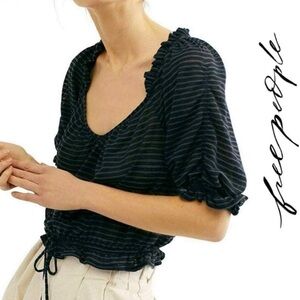 Free People Dorothy Stripe Peasant Top X-Small